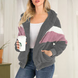 Sweat Zippé Contrasté En Peluche