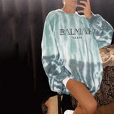 Sweat-shirt à imprimé tie-dye pour femme