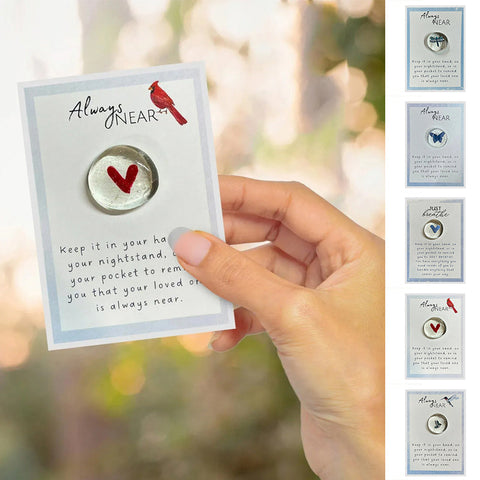 🌈Mini cardinal coeur de poche en verre - cadeau d'amitié