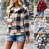 Manteau en Molleton Épais à Carreaux