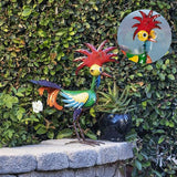 Statue drôle de coq de jardin