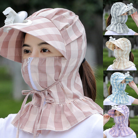 Chapeau de Soleil à Bord Long avec Eventail