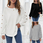 T-shirt ample à boucle de lanterne de loisir à col rond
