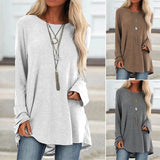 T-shirt oversize à manches longues et col rond