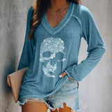 Chemises à manches longues à tête de mort rétro