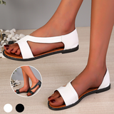 Sandales Plates à Rivets en Forme de Bouche de Poisson