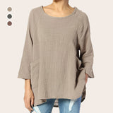 Hauts décontractés en lin pour femmes