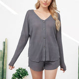 Ensemble de vêtements de détente sexy à manches longues pour femmes