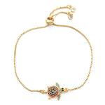 Bracelet mignon petite tortue incrusté de zircons