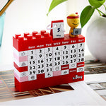 Beau calendrier de puzzle de blocs de dessin animé