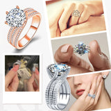 Bague six griffes classique torsadée en diamant