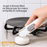 Brosse à pot avec distribution automatique de liquide