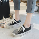 Baskets en cuir argent diamant