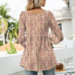 Chemise Á Manches Longues Bouffantes Imprimée