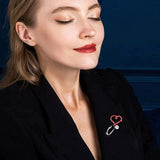 Mini broche stéthoscope coeur d'amour