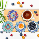 🌸Dessous de verre en forme de diamant (Mandala)