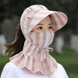 Chapeau de Soleil à Bord Long avec Eventail