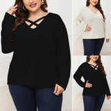 Haut Croisé à Manches Longues De Grande Taille