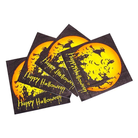 Décoration d'Halloween pour la maison Serviettes en papier, 20 pièces