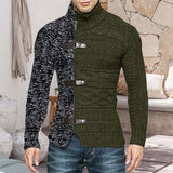 Cardigan en Tricot à Boutons En Cuir