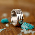 Bague d'Anxiété Rotative de Méditation en Argent "Je Suis Assez"