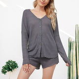 Ensemble de vêtements de détente sexy à manches longues pour femmes