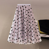 Jupe floquée en maille pour femme