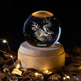 Veilleuse boule de cristal rougeoyante