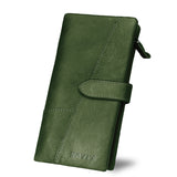 Porte-monnaie Vintage en Cuir Véritable de Grande Capacité RFID