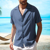 Chemise à Manches Courtes en Lin pour Homme