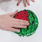 Nouveau t-shirt pastèque à paillettes changeantes pour l'été