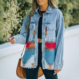 Veste en jean vintage femme avec poches