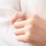 Bague Vague Diamant Double Couche