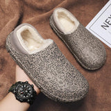 Chaussures d'Intérieur en Coton Peluche Chaud pour Hommes