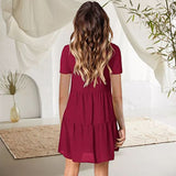 Robe décontractée ample à manches courtes et col en V pour femmes