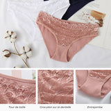 Sous-vêtements en coton de couleur unie pour femmes