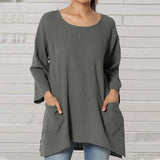 Hauts décontractés en lin pour femmes