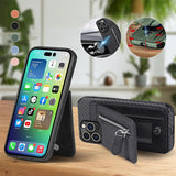 Étui magnétique pour téléphone avec fermeture éclair et fente pour carte de crédit