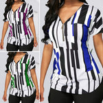 T-shirt à Manches Courtes Imprimé à Col en V de Grande Taille