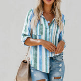 Chemise à Manches Longues et Revers Rayés