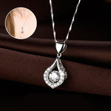 Collier en pierre de goutte d'eau de coeur scintillant