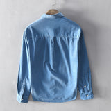 Chemises décontractées pour hommes de couleur unie avec boutons