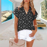 Chemise femme imprimée à col en V