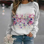Sweat-shirt Fleuri à Col Rond