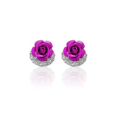 Boucles d'oreilles diamant rose pour femme