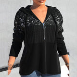 Sweat à capuche zippé et sequins