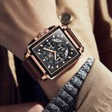 Montre mécanique automatique d'affaires carrée de luxe lumineuse