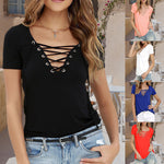 T-shirt Sexy à Encolure en V