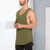 Gilet de fitness sport à col en V d'été de couleur unie