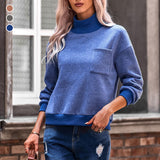 Col roulé uni avec poche